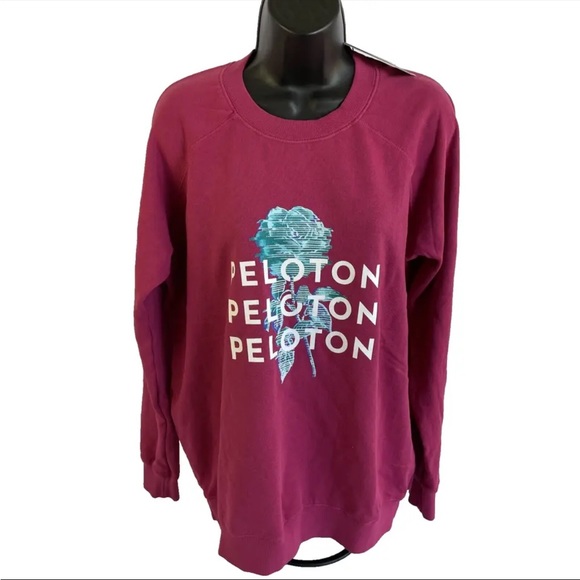 Peloton Tops - Peloton Womens Pink Crewneck Everyday Oversized Sweatshirt Sz S Bike Cycling NWT